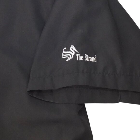 The Strand Golf Logo Windbreaker Rain Jacket Pullover Men's XL Black 3/4 Sleeve - Picture 6 of 9